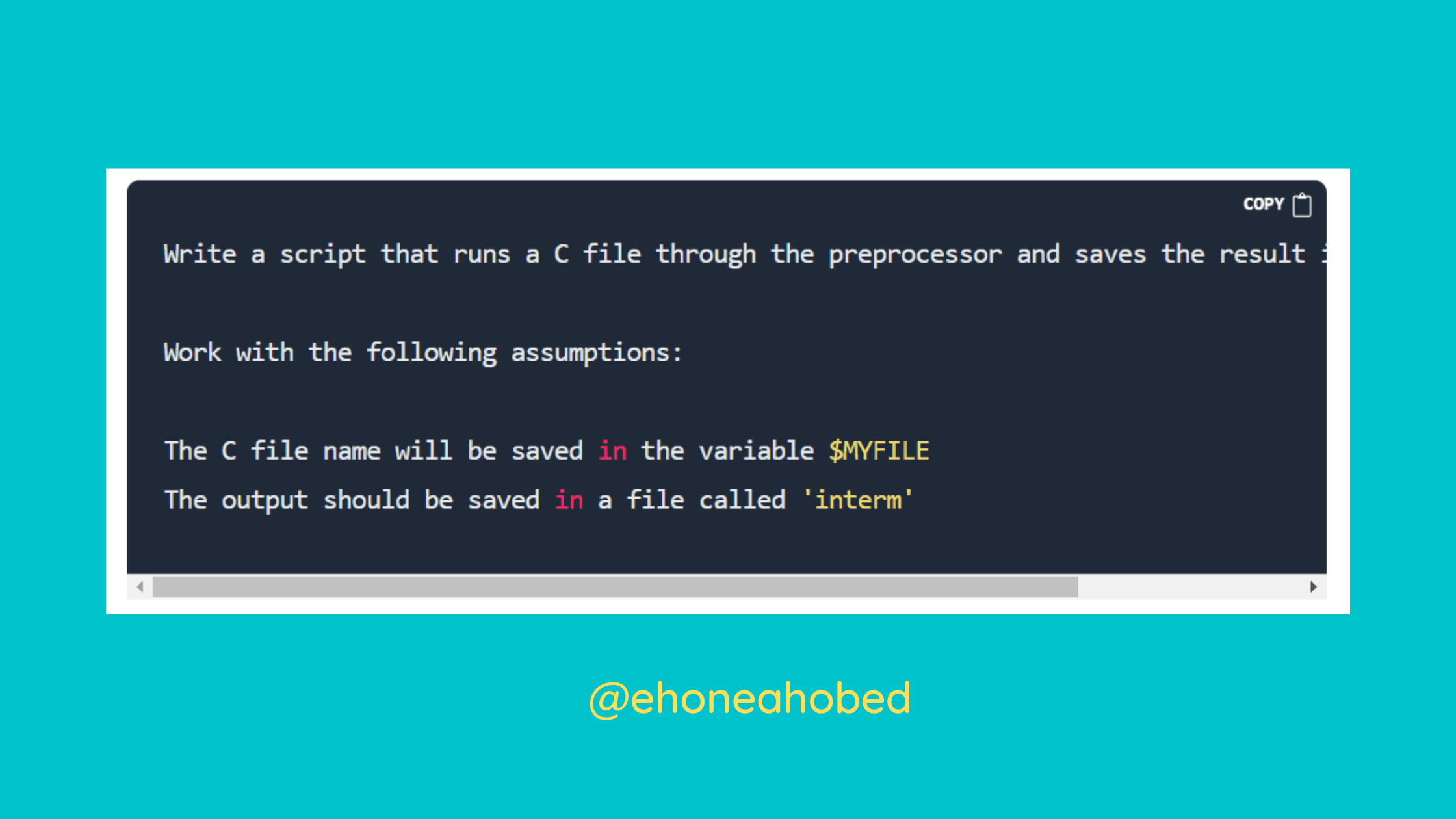 Write a script that runs a C file through the preprocessor and saves the result into another file