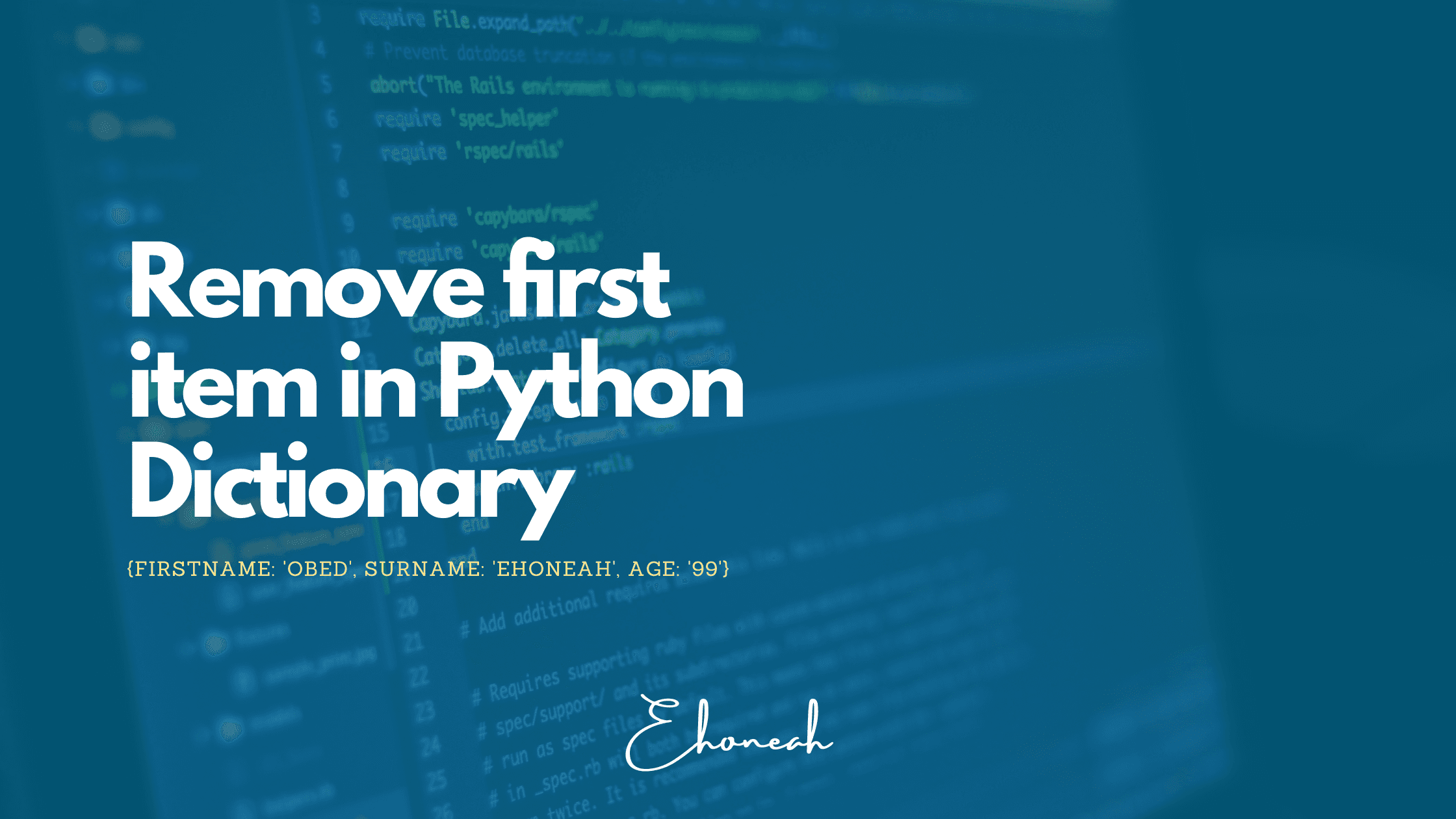 How to remove the first item in a Python Dictionary